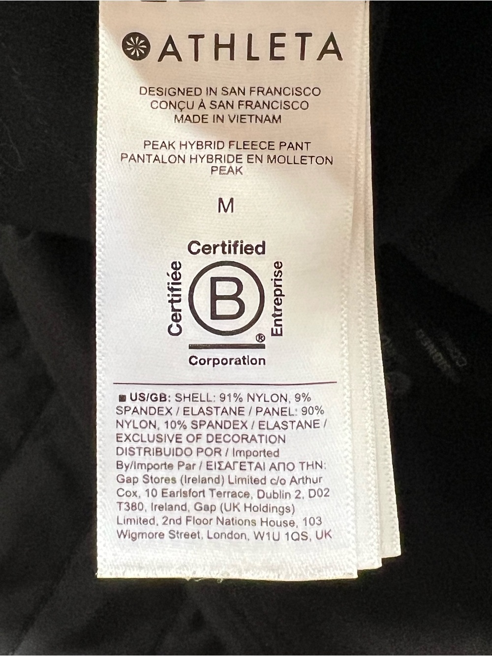 EUC Athleta Peak Hybrid Fleece Flare Black Pants | Size Medium - Picture 10 of 11